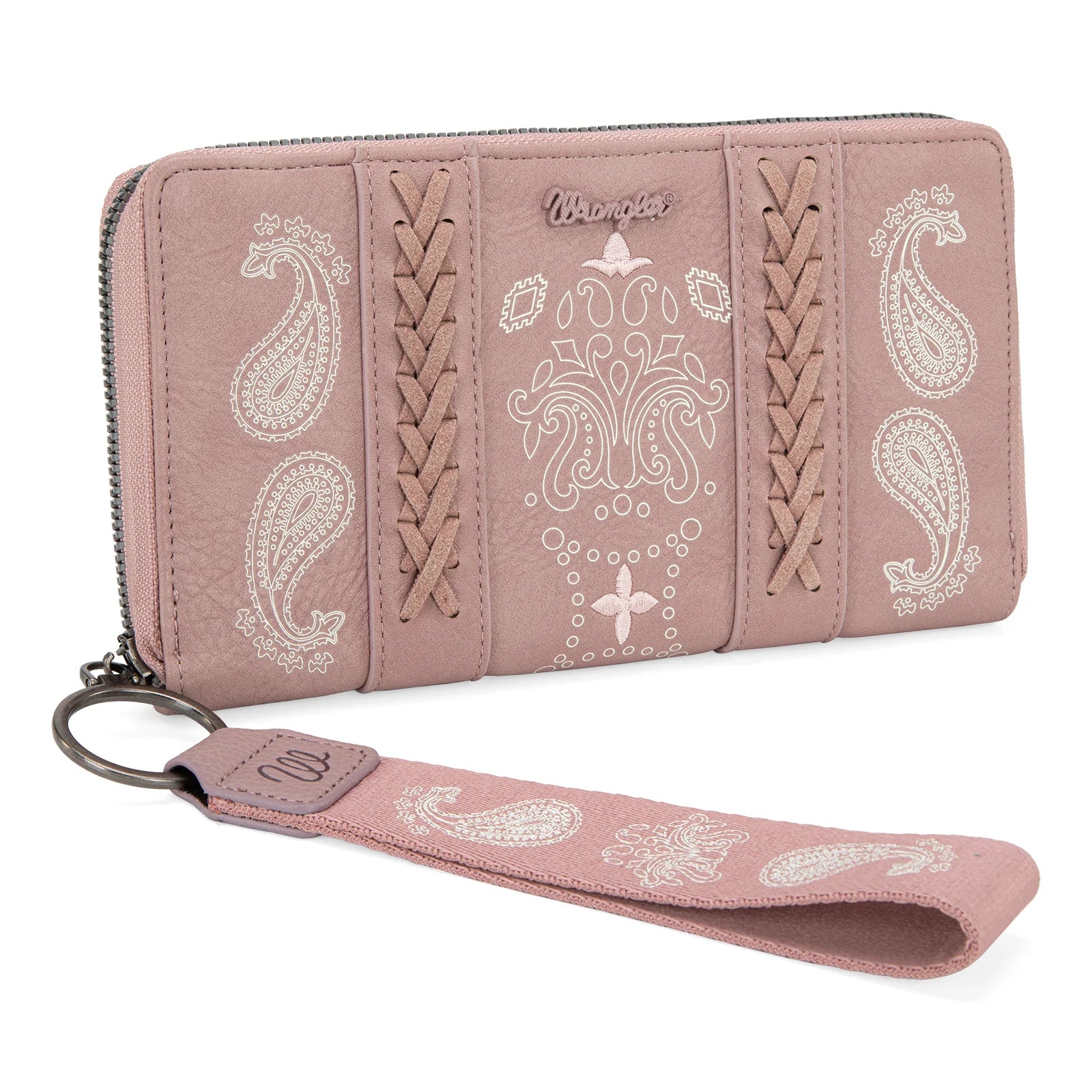 Wrangler Bandana Paisley Print Large Wallet - Dusty Pink (7328004440141)