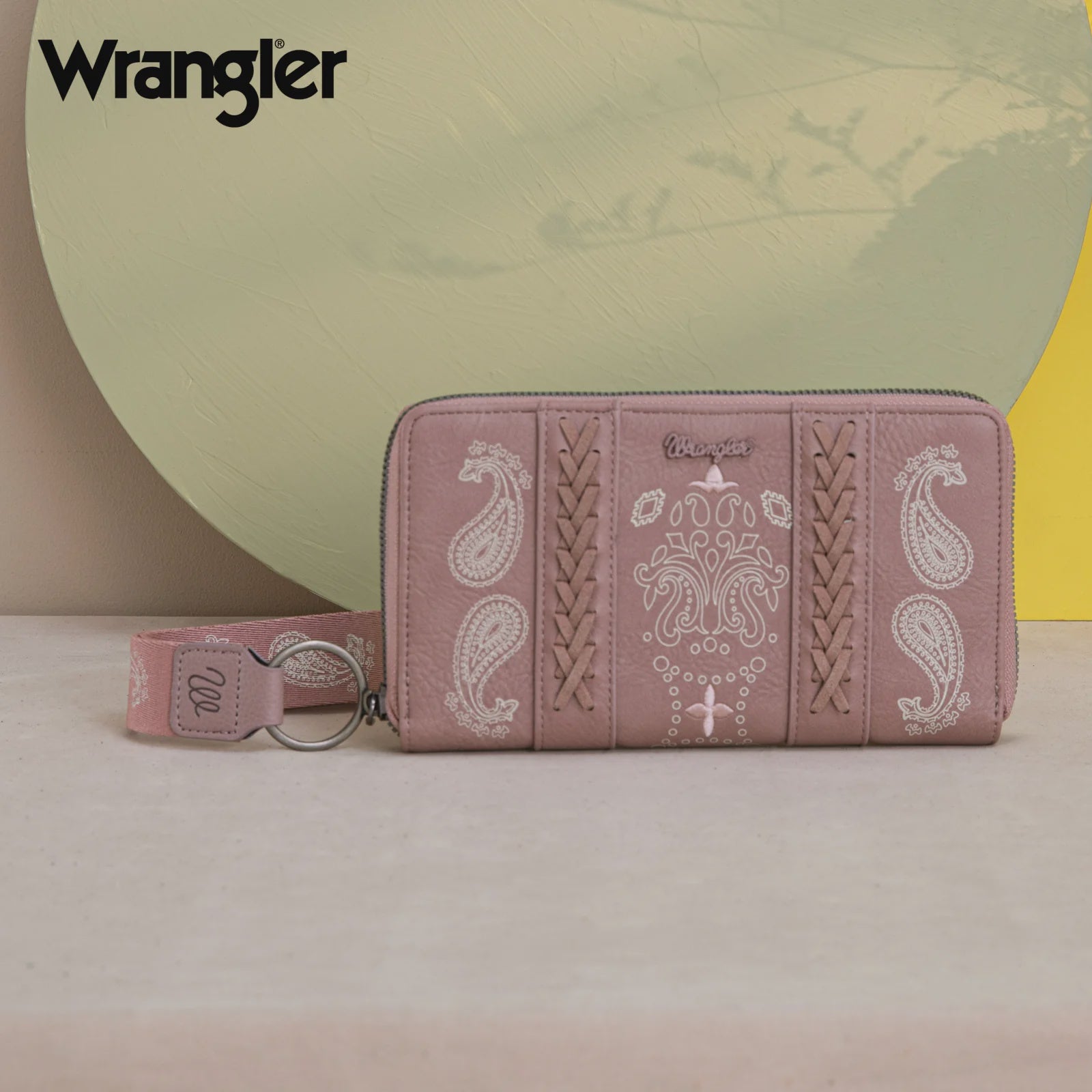 Wrangler Bandana Paisley Print Large Wallet - Dusty Pink (7328004440141)