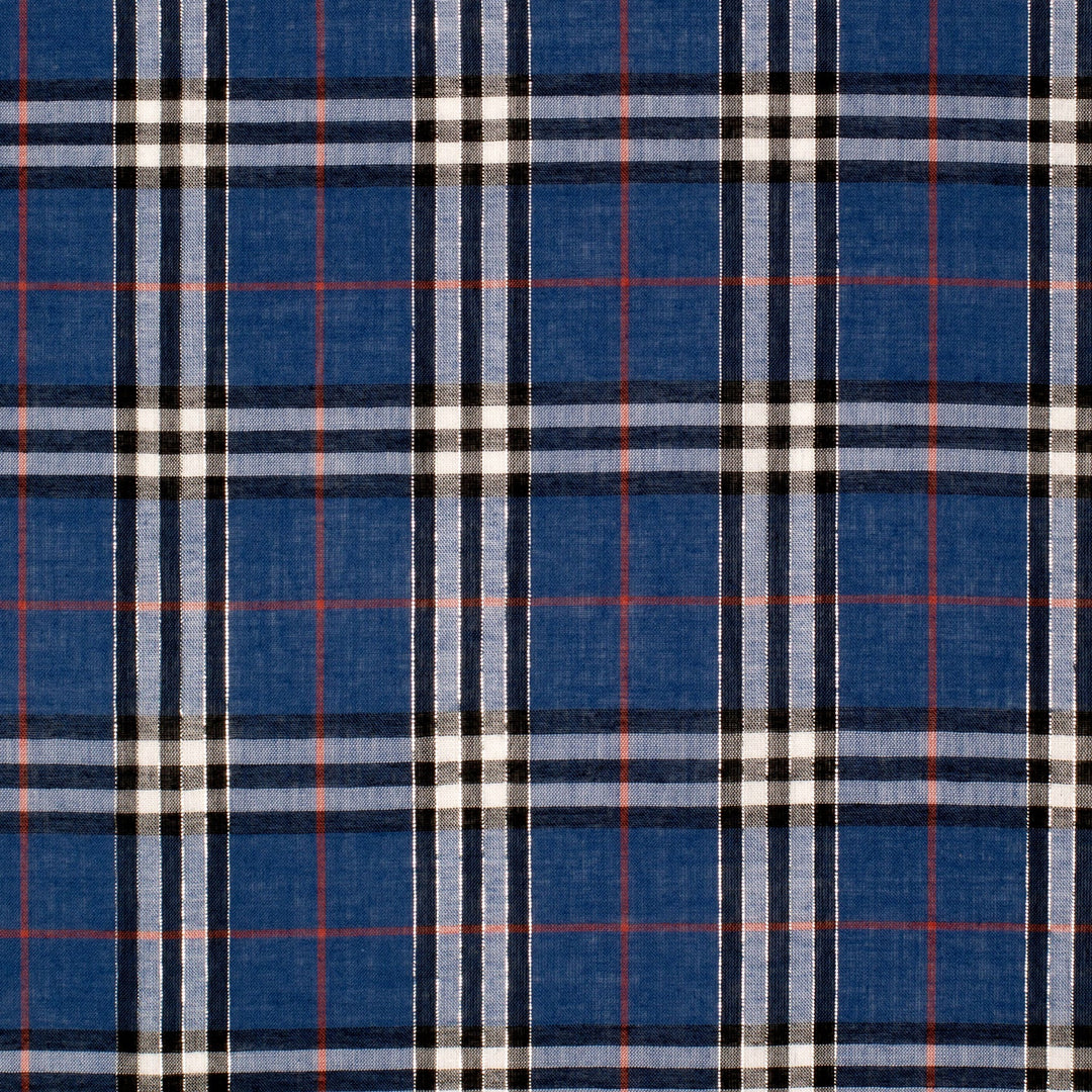 Womens Just Country Abbey Full Button Check Workshirt - Cobalt Lurex Plaid (7502332985421)
