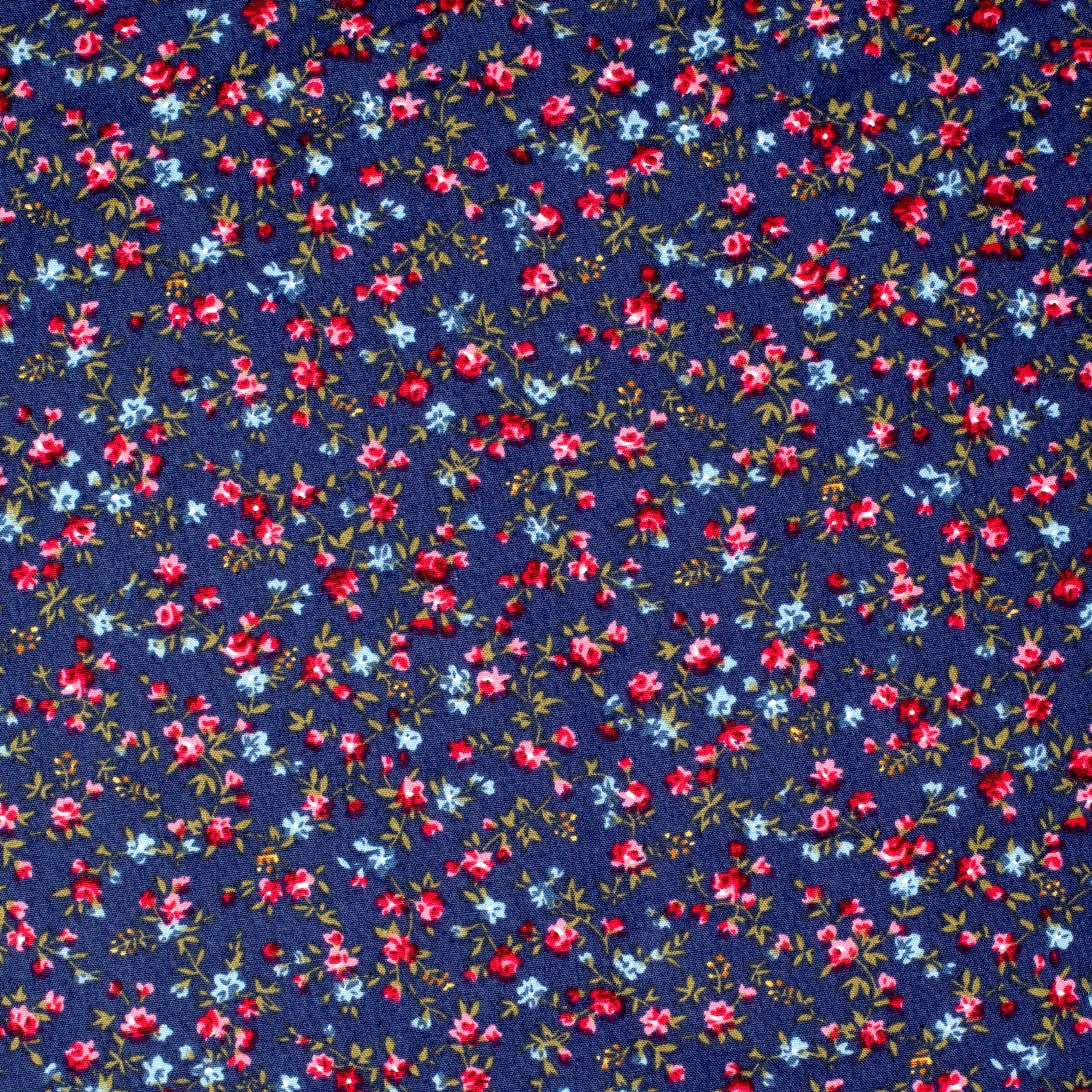Womens Just Country Georgie Half Button Print Workshirt - Navy Roses (7502333083725)