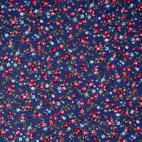 Womens Just Country Georgie Half Button Print Workshirt - Navy Roses (7502333083725)