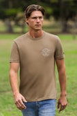 Mens Pure Western Walker Short Sleeved Tee Tshirt - Sand