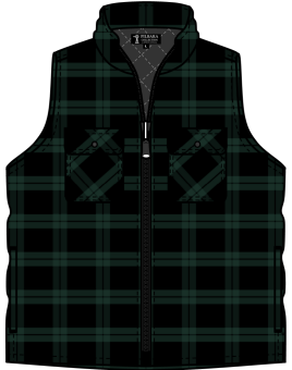 Mens Ritemate Flannelette Zipper Front  Quilted Vest winter 2026 -  Choose Colour