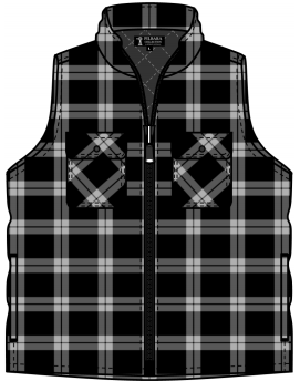 Mens Ritemate Flannelette Zipper Front  Quilted Vest winter 2026 -  Choose Colour
