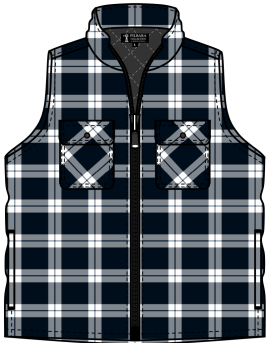 Mens Ritemate Flannelette Zipper Front  Quilted Vest winter 2026 -  Choose Colour