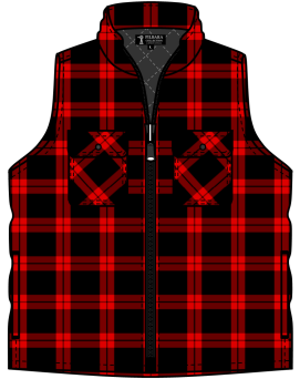Mens Ritemate Flannelette Zipper Front  Quilted Vest winter 2026 -  Choose Colour