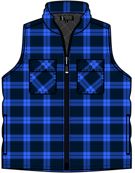 Mens Ritemate Flannelette Zipper Front  Quilted Vest winter 2026 -  Choose Colour