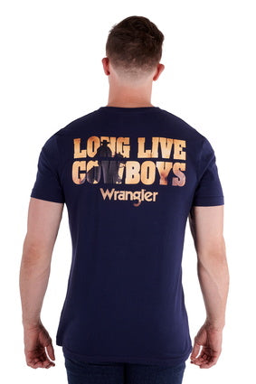 Mens Wrangler Payne Cowboy Tee Tshirt - Navy (6894510374989)