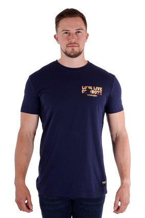 Mens Wrangler Payne Cowboy Tee Tshirt - Navy (6894510374989)