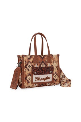 Wrangler Aztec Crossbody Tote Bag - Tan (7376235561037)