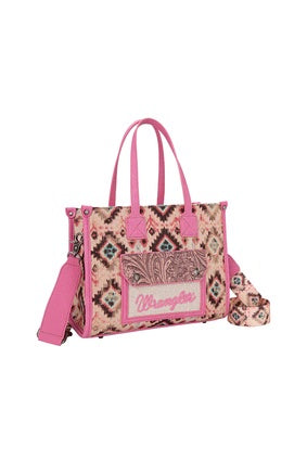 Wrangler Aztec Crossbody Tote Bag - Pink (7376235528269)