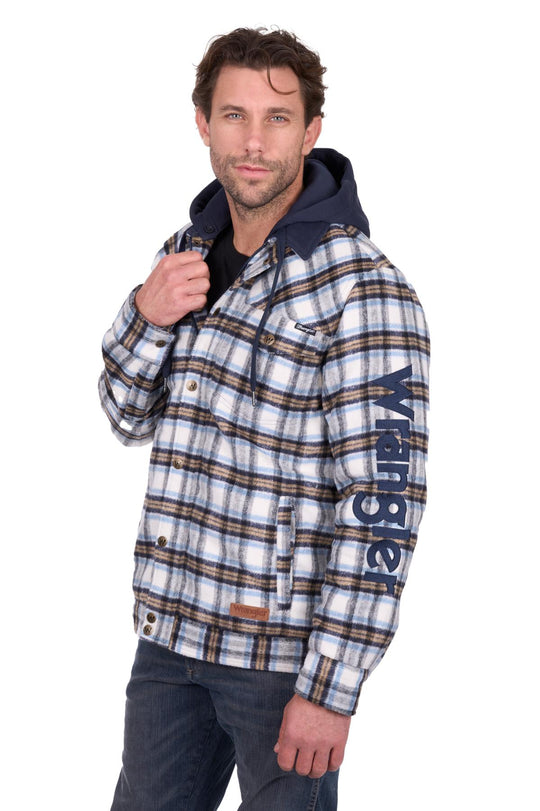 Mens Wrangler Mitchell Shirt Flanno Jacket - Blue / White