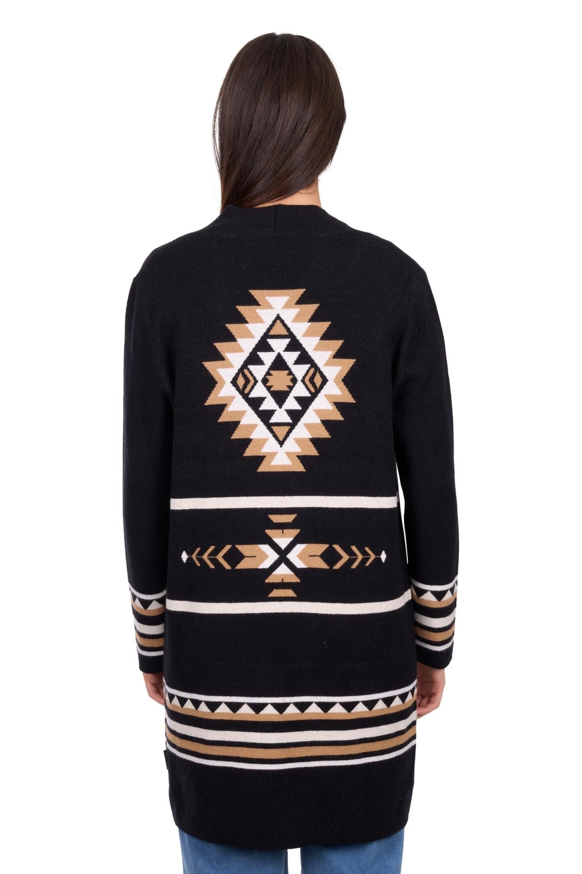 Womens Wrangler Fiona Cardigan - Black / Tan