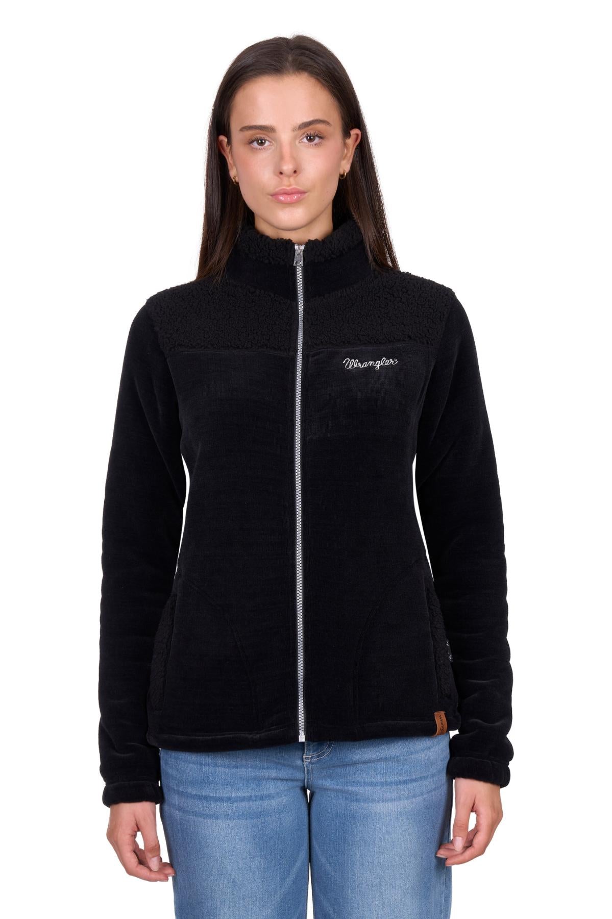 Womens Wrangler Eden Bonded Sherpa Jacket - Black