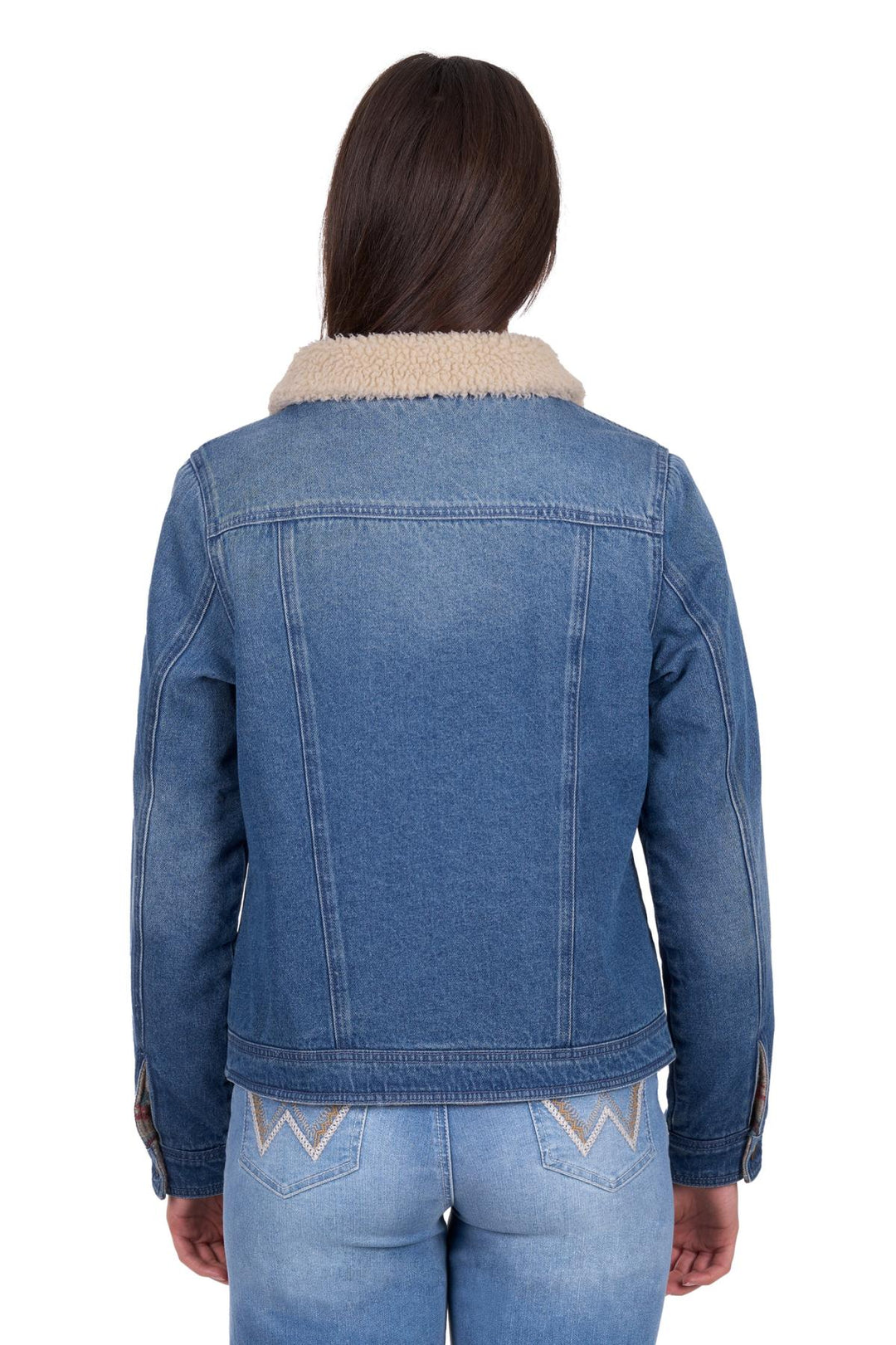 Womens Wrangler Dixie Reversible Jacket - Denim / Aztec / Sherpa