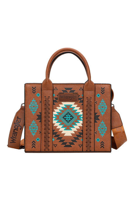 Wrangler Talia Aztec Crossbody Bag - Tan / Black / Natural / Turquoise