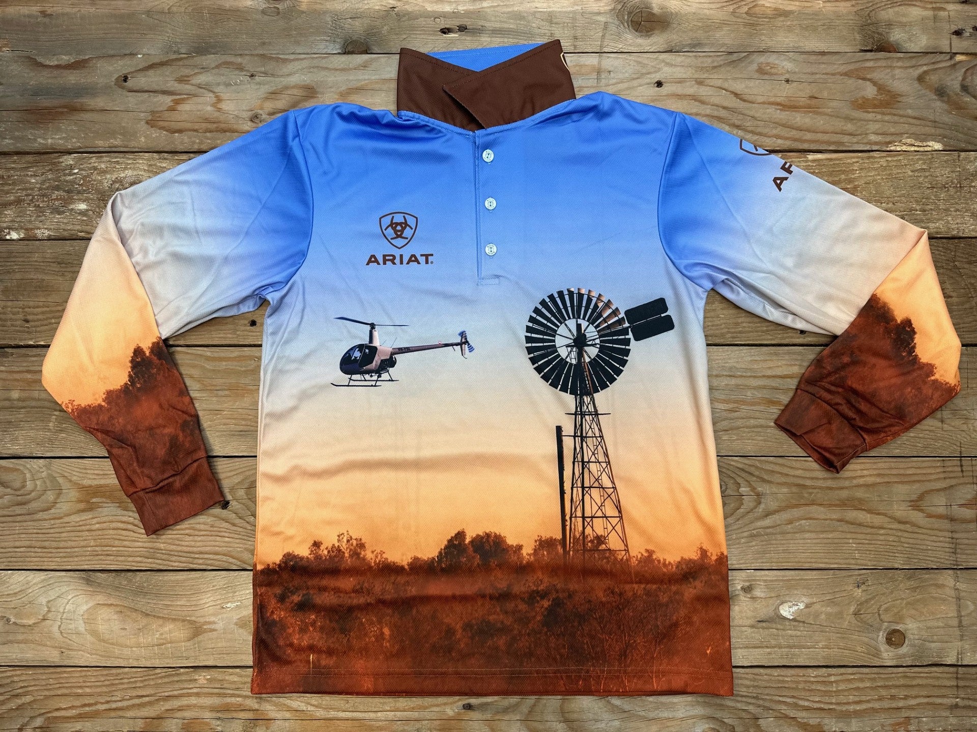 Adults Ariat Unisex Fishing Shirt - Windmill (7324511600717)