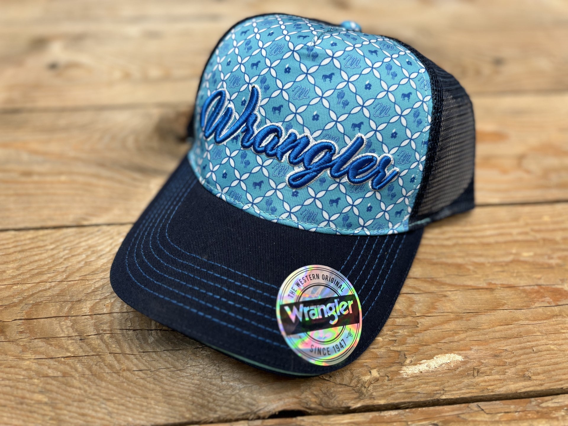 Womens Wrangler Akilah Trucker Cap - Aqua / Navy (6894478393421)