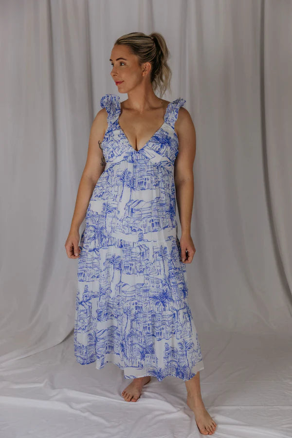 Womens El Jay Amelia Dress - Coastal Blue