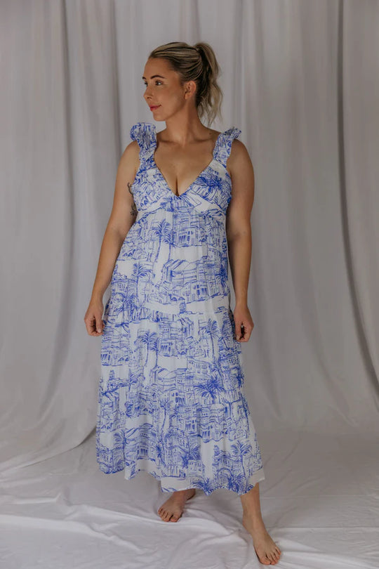 Womens El Jay Amelia Dress - Coastal Blue
