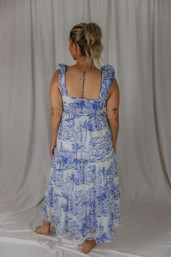 Womens El Jay Amelia Dress - Coastal Blue