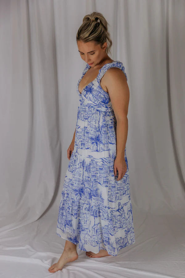 Womens El Jay Amelia Dress - Coastal Blue