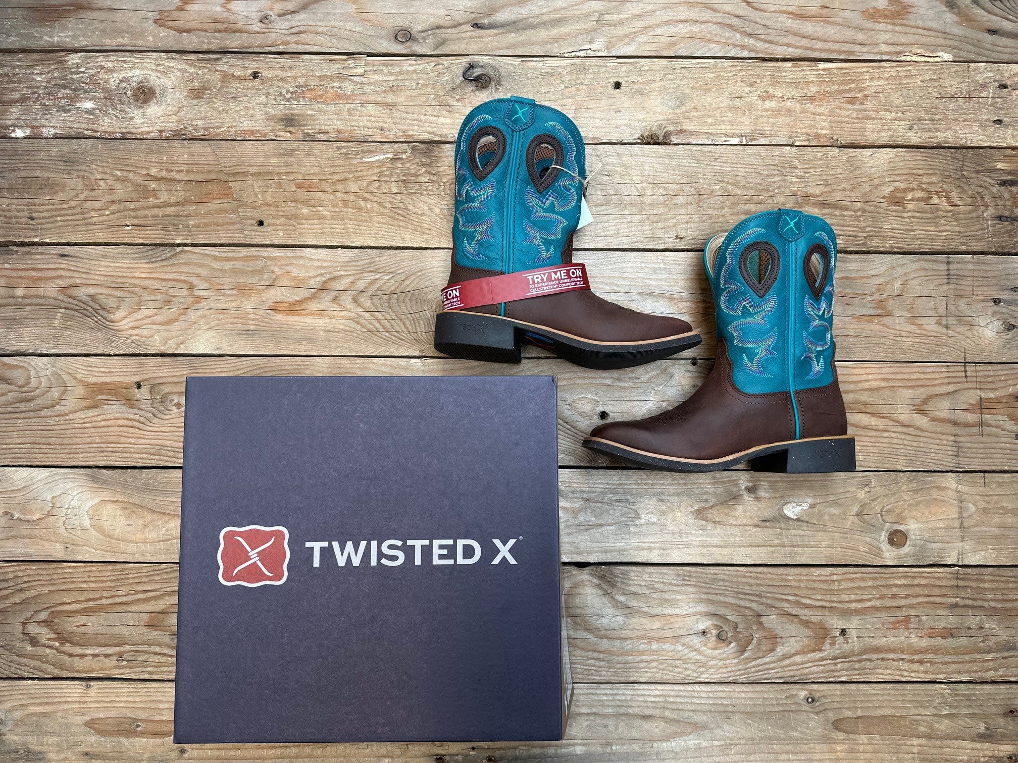 Womens Twisted X 9" Tech X2 Zip Boot - Chocolate Truffle / Ocean (7495251722317)