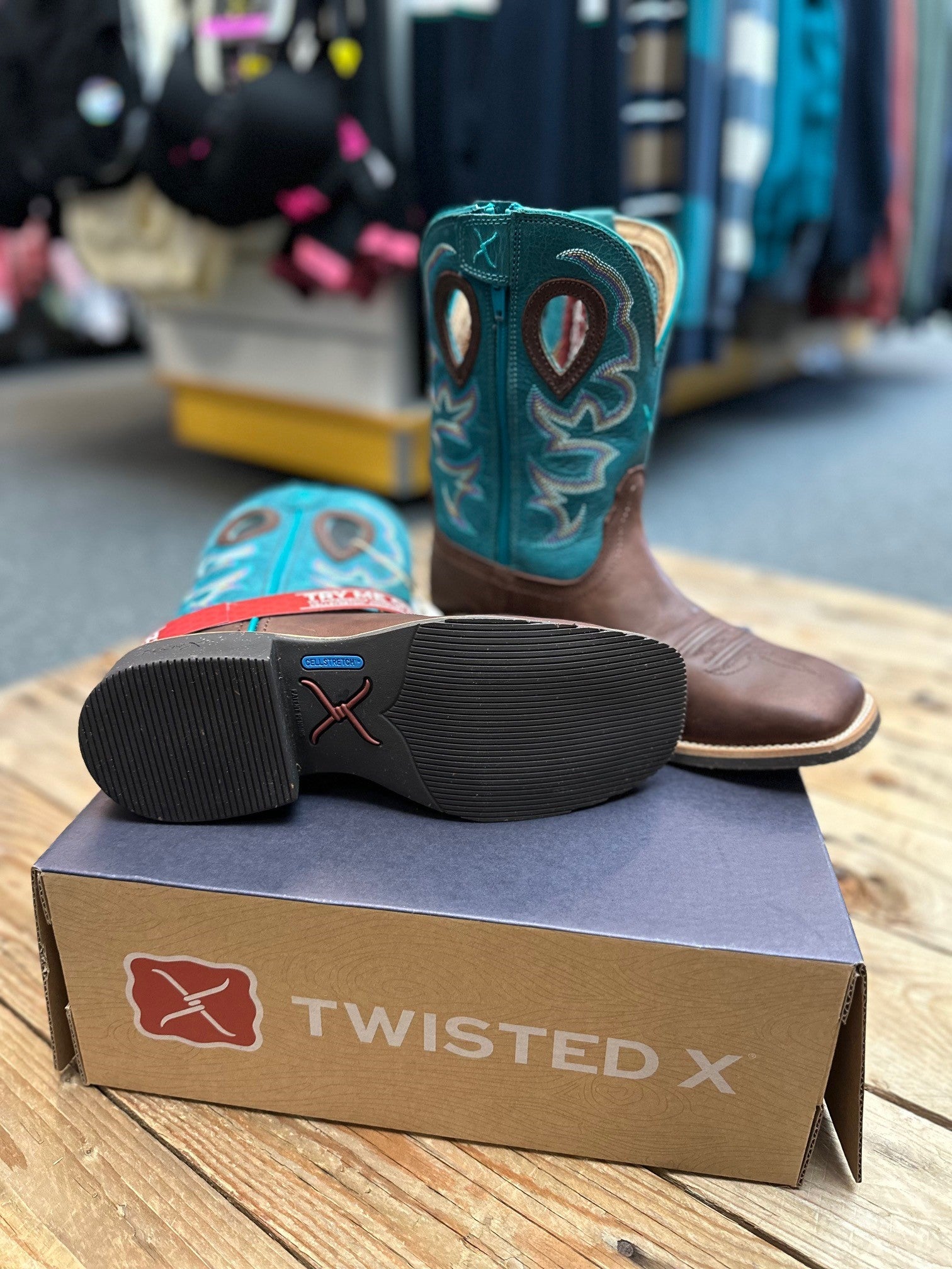 Womens Twisted X 9" Tech X2 Zip Boot - Chocolate Truffle / Ocean (7495251722317)