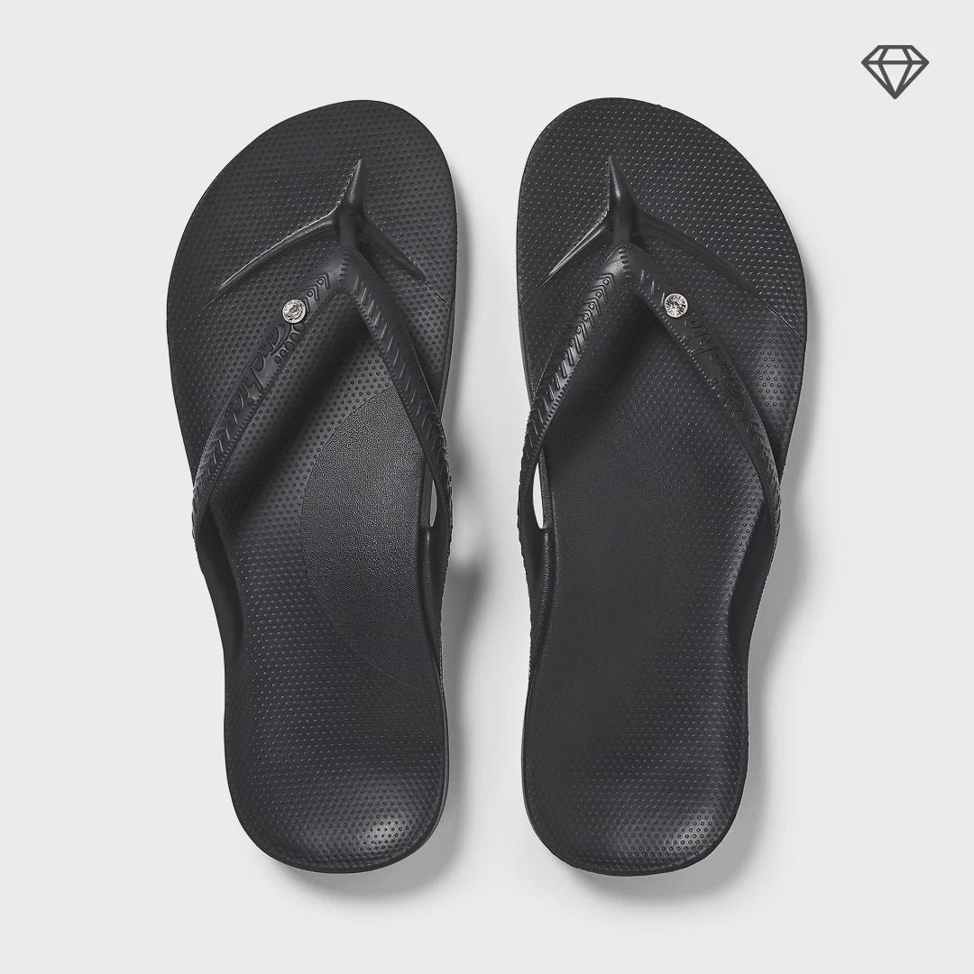Archies Arch Support Thongs - Crystal Black