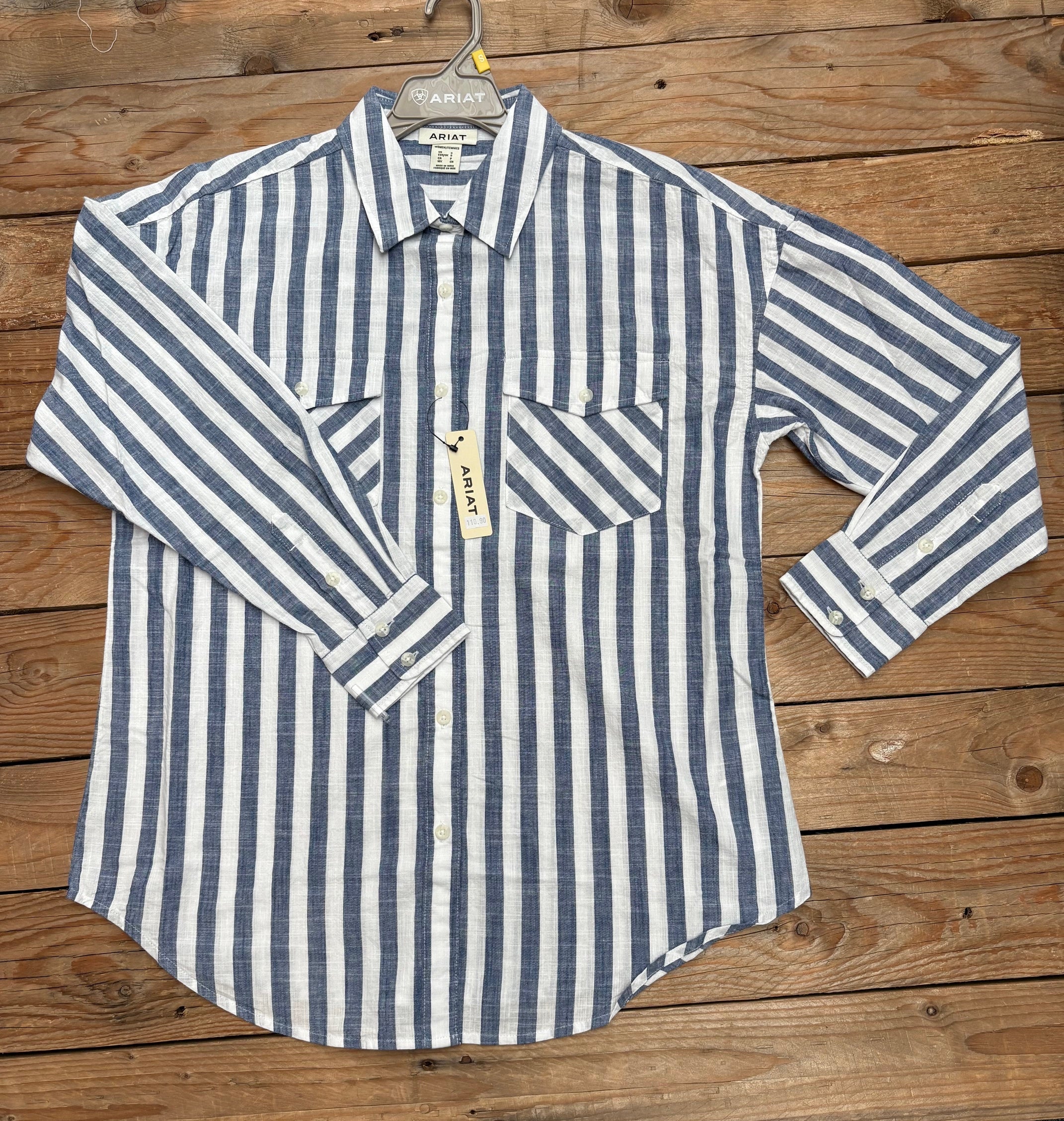 Womens Ariat Baggy Button Up L/S Shirt - Coastal Stripe (7563433738317)
