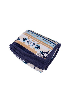 Pure Western Aztec Snuggle Rug - Natural / Blue