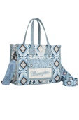 Womens Wrangler Aztec Crossbody Tote Bag - Light Blue or Camel
