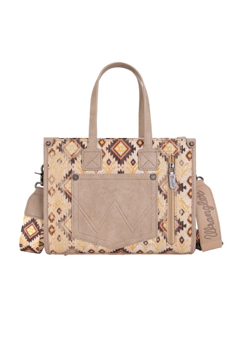 Womens Wrangler Aztec Crossbody Tote Bag - Light Blue or Camel