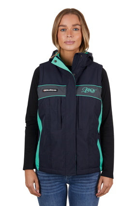 Womens Bullzye Carla Vest - Navy with Turquoise or Purple (7131529543757)