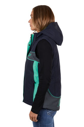 Womens Bullzye Carla Vest - Navy with Turquoise or Purple (7131529543757)