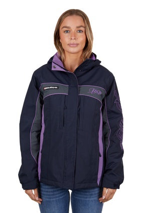 Womens Bullzye Carla Jacket - Navy with Turquoise or Purple (7131529478221)