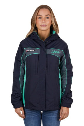 Womens Bullzye Carla Jacket - Navy with Turquoise or Purple (7131529478221)