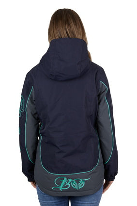 Womens Bullzye Carla Jacket - Navy with Turquoise or Purple (7131529478221)