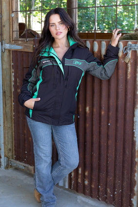 Womens Bullzye Carla Jacket - Navy with Turquoise or Purple (7131529478221)