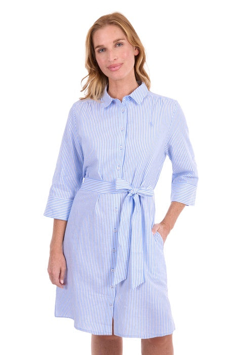 Womens Thomas Cook Bea Shirt Dress - Blue / White