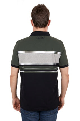 Mens Pure Western Beck Polo - Black / Green (7351243604045)