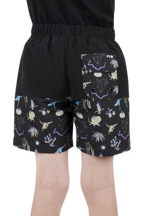 Boys Pure Western Benny Board Shorts - Black (6895073820749)