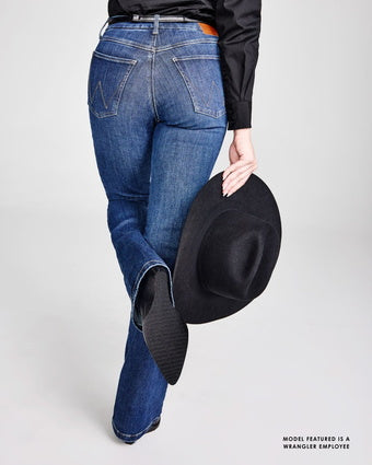 Womens Wrangler Bespoke High Rise Boot Cut Jean - 32 34 or 36 Leg