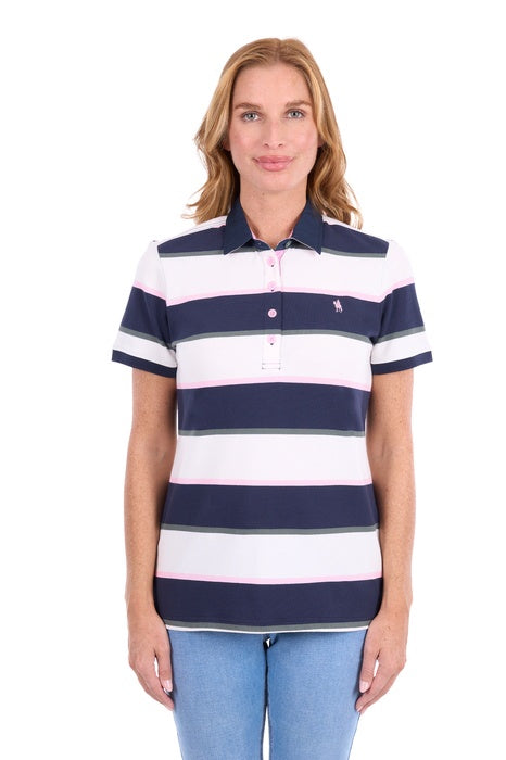 Womens Thomas Cook Beth Short Sleeve Polo Shirt - Navy / Multi