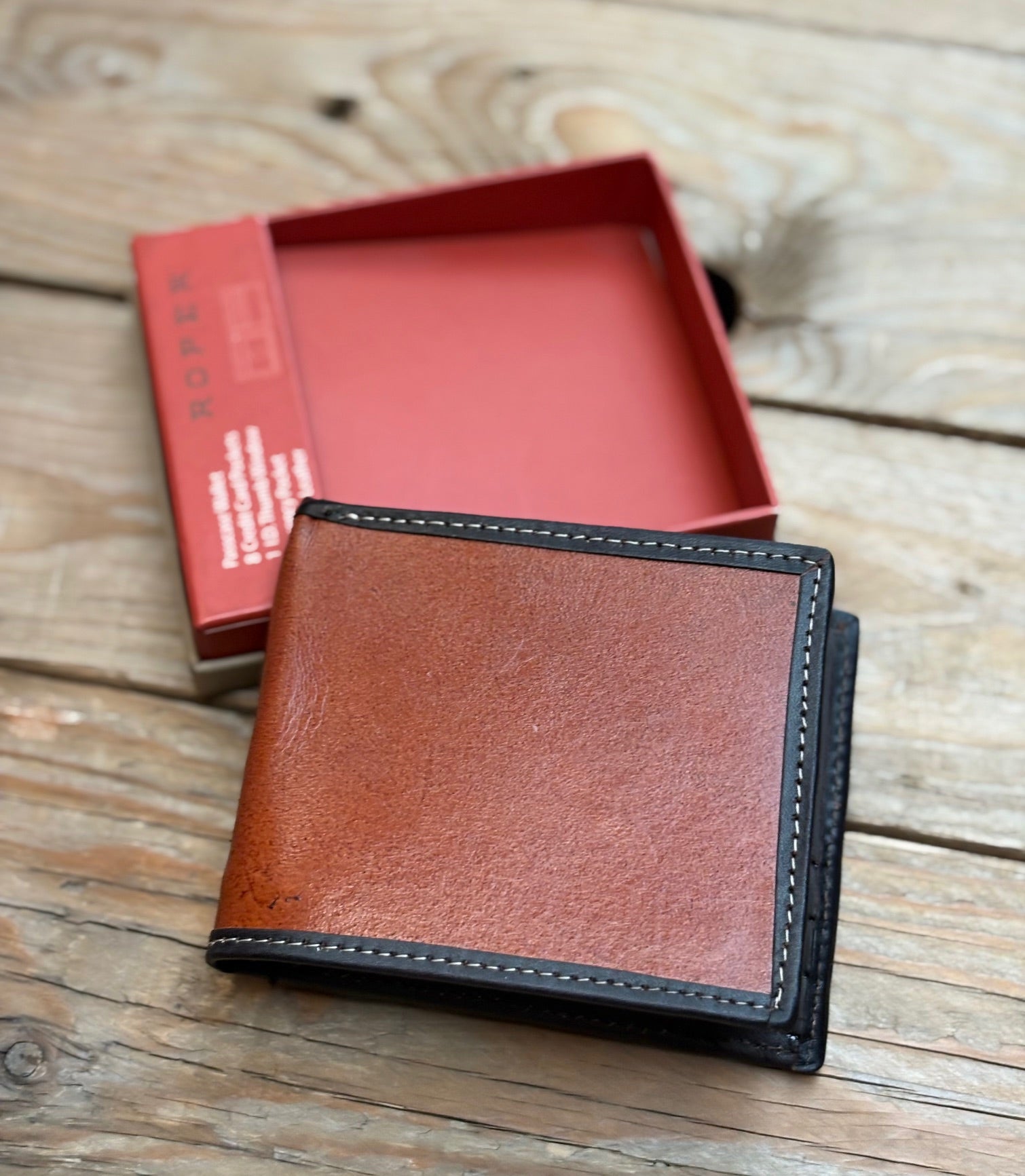 Roper Tooled Leather Brown Wallet