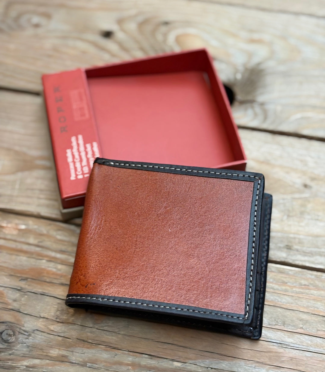Roper Tooled Leather Brown Wallet
