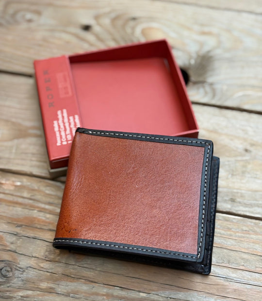 Roper Tooled Leather Brown Wallet