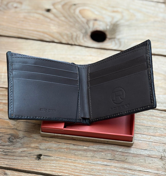 Roper Tooled Leather Brown Wallet