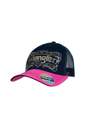 Wrangler Billy Trucker Cap - Navy / Pink (7362444034125)