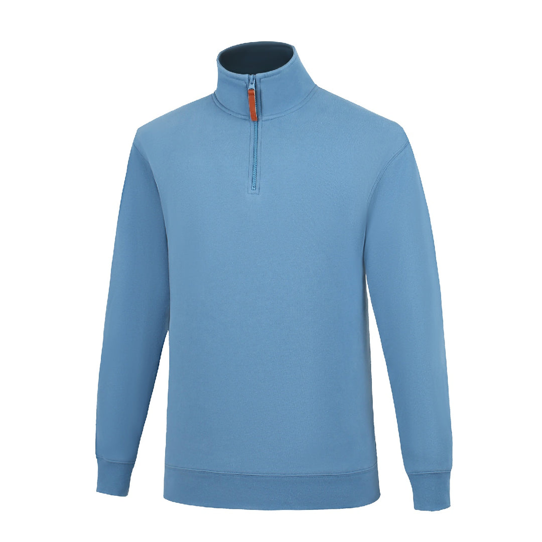 Mens Pilbara Classic 1/4 Zip Pullover Jumper - Bluestone
